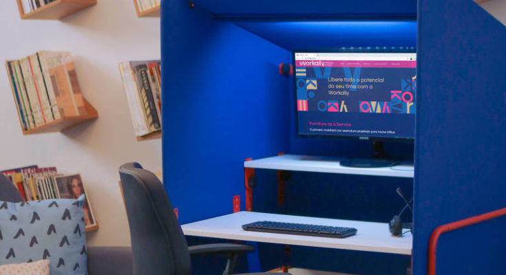 empresa aluga móveis para home office com iluminação de led